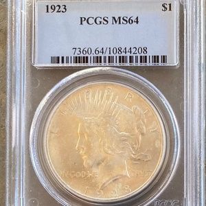 1923 Peace Silver Dollar PCGS MS-64